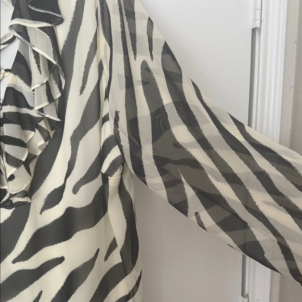 ASOS Curve Zebra Print Midi Dress in Black and White - Picture 5 of 7